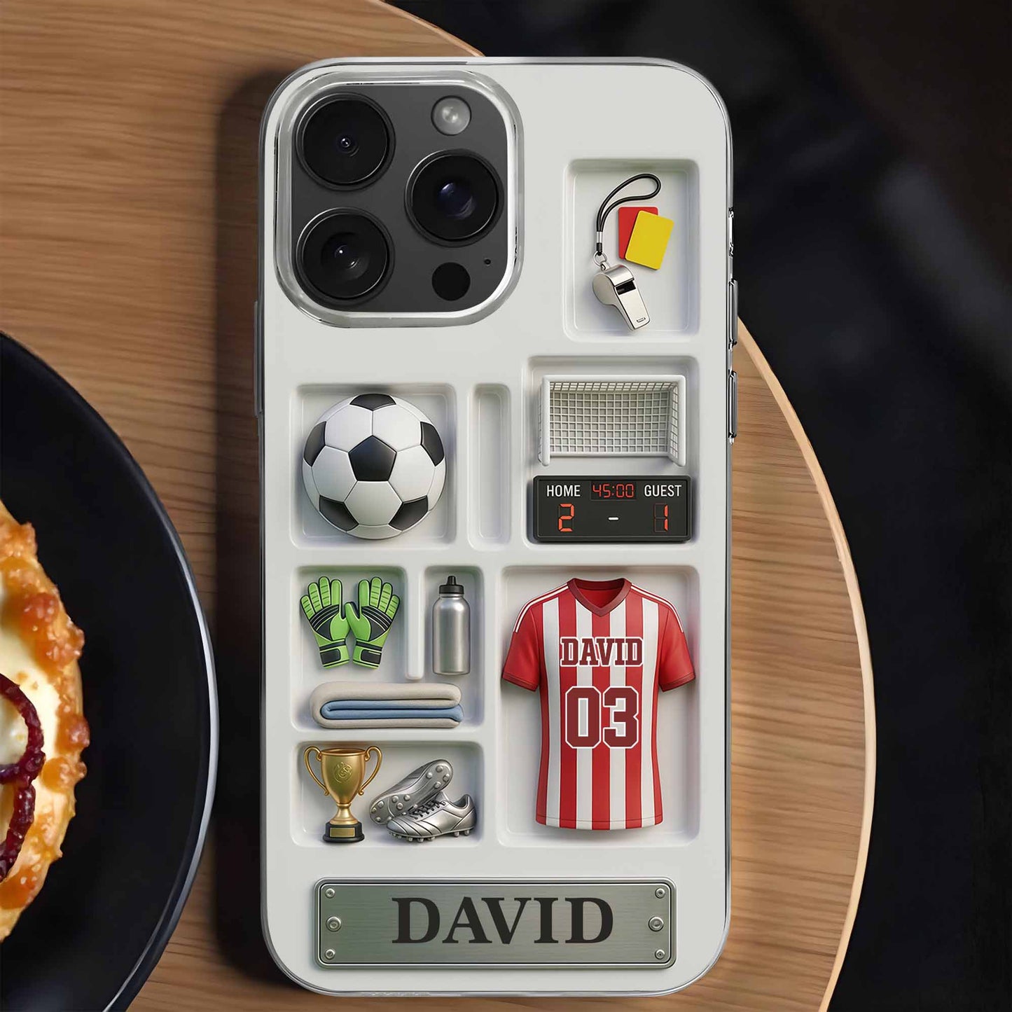Score Your Goals Personalized Soccer Clear Phone Case - Custom Gift for Sports Fans & Players