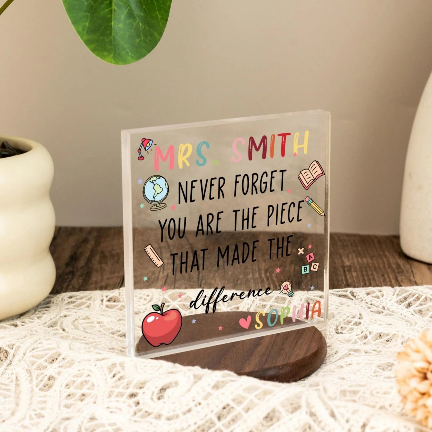 Plaque gift-ready design for Teacher