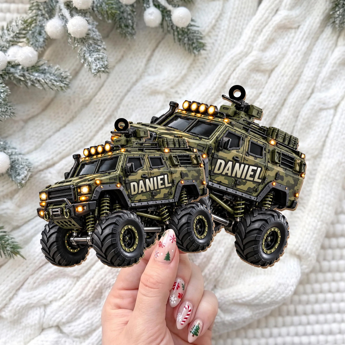 Ready For Adventure Personalized Monster Truck Wood Ornament - Custom Holiday Keepsake Gift for Son Grandson