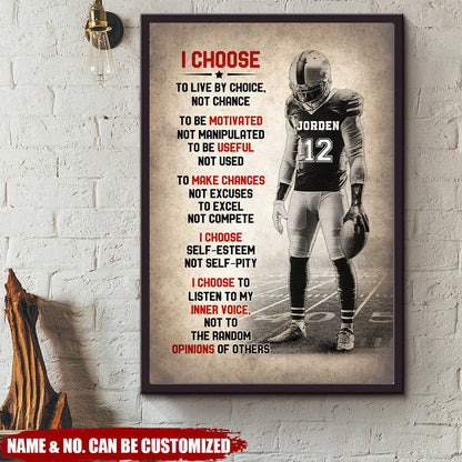 Personalized Football Wall Canvas personalization view for Son/Grandson