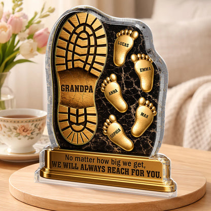 Personalized Footprint Acrylic Plaque personalization view for Dad