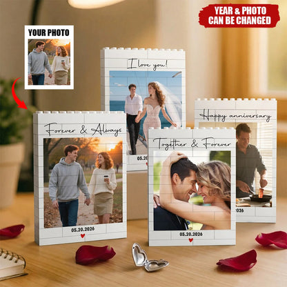 Custom Couple Photo Building Blocks for Couples with personalized design details for meaningful gifting