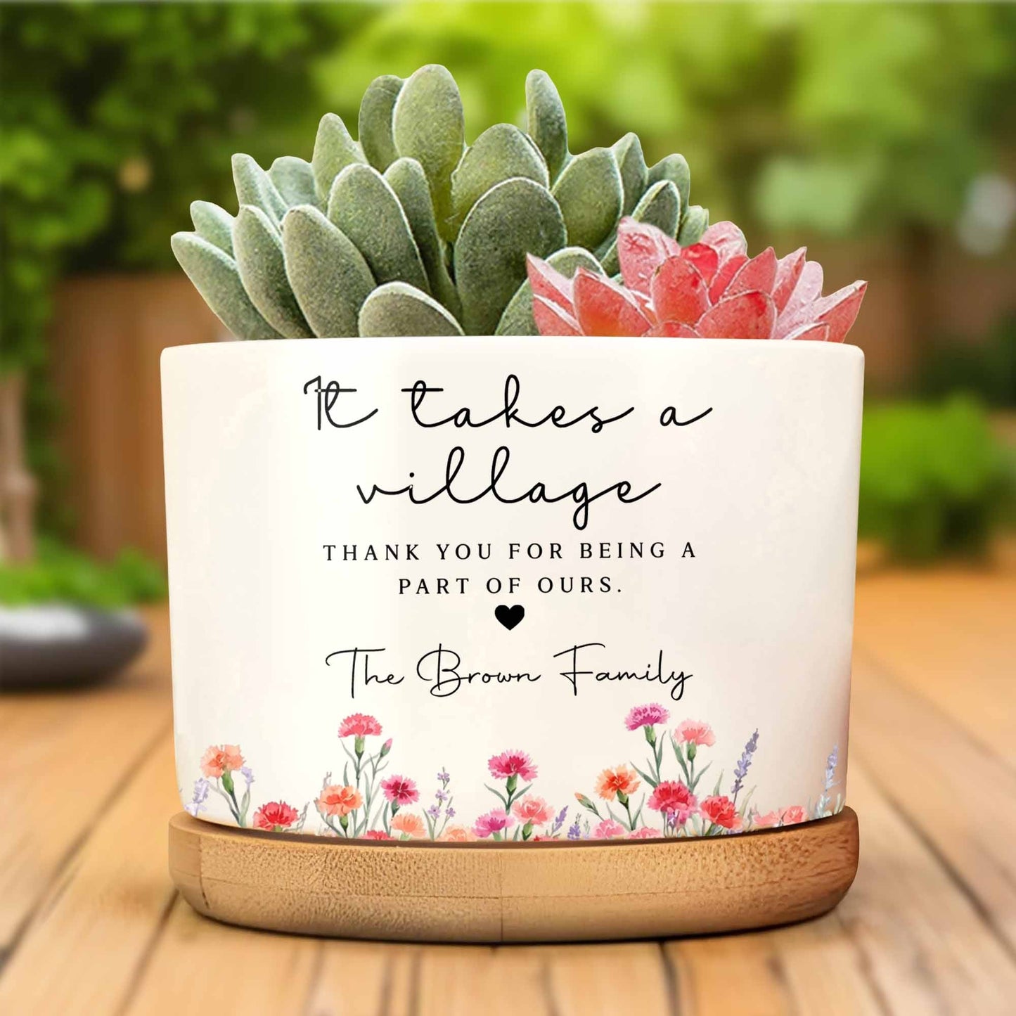 Personalized Ceramic Plant Pot for Teacher with personalized design details for meaningful gifting