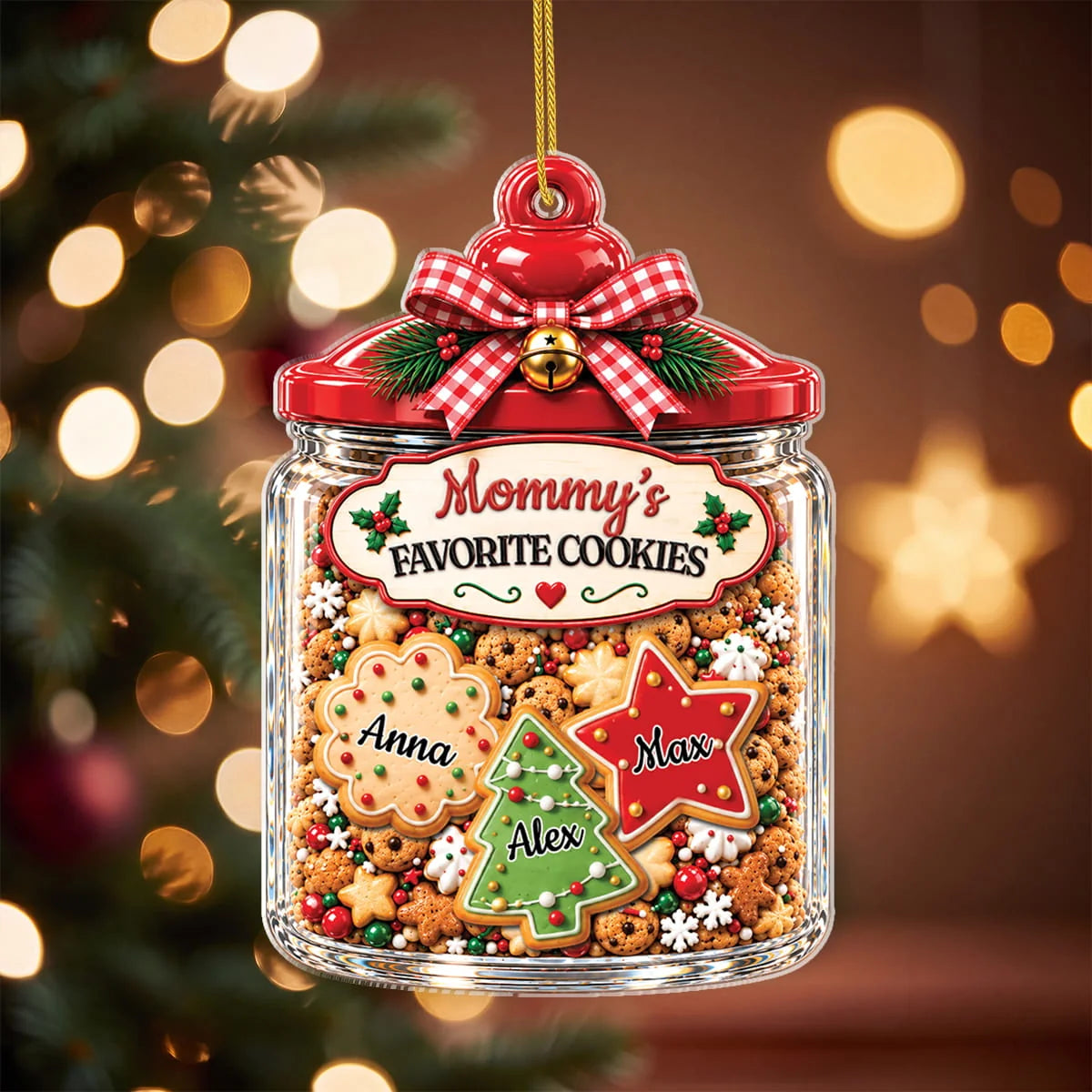 Grandma's Favorite Cookies Personalized Acrylic Ornament - Christmas Keepsake for Mom