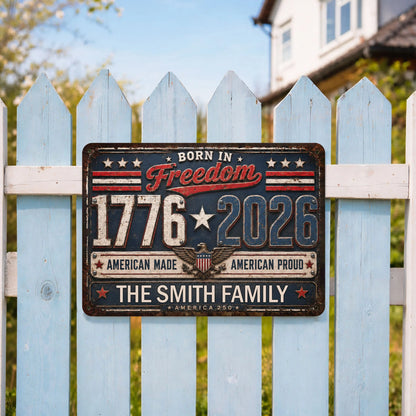 Metal Sign material and size view - Custom Patriotic Metal Sign