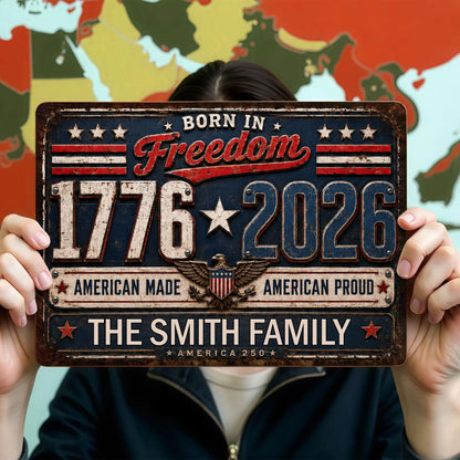 Custom Patriotic Metal Sign for Dad with personalized design details for meaningful gifting image 6