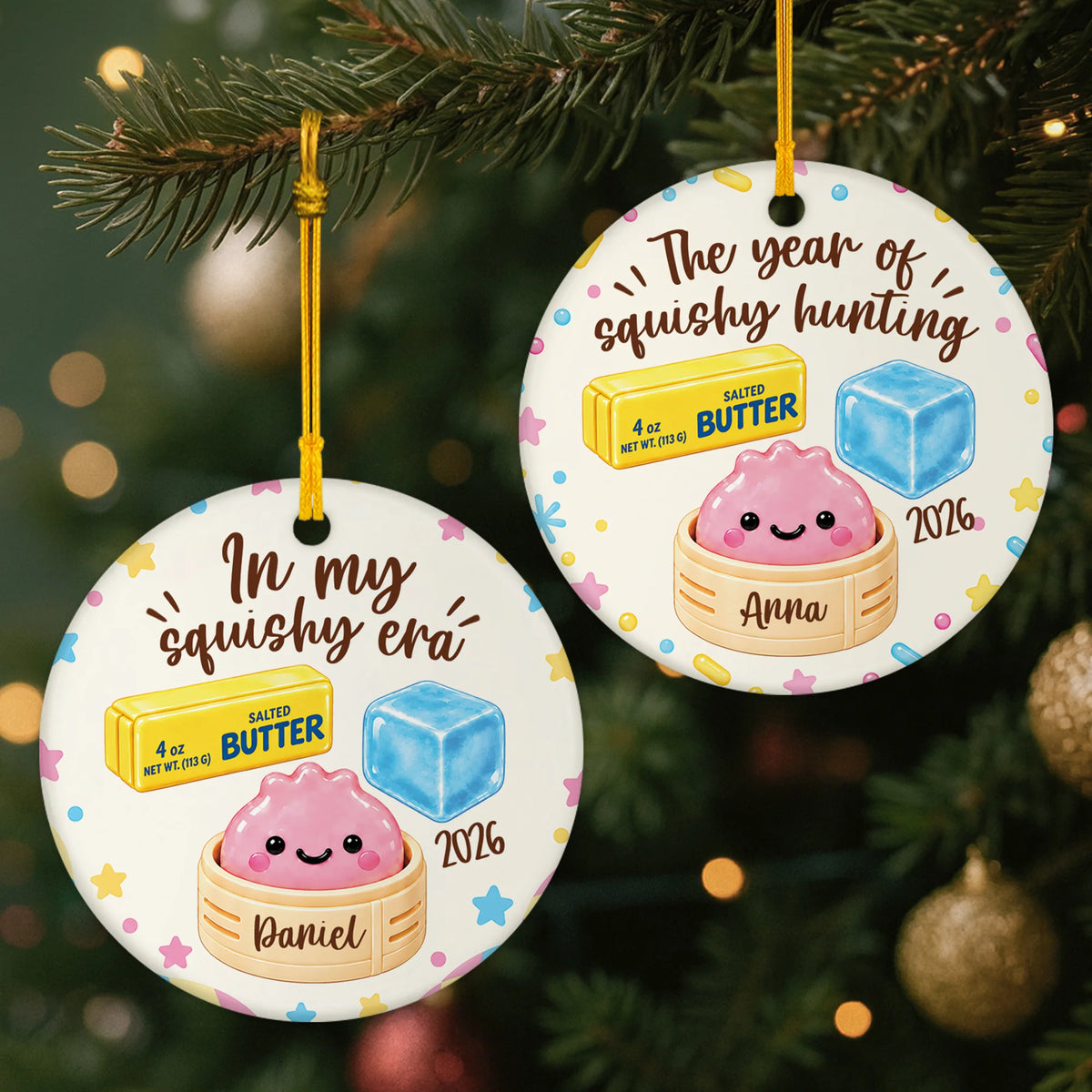 The Year of Squishy Hunting - Personalized Ceramic Ornament for Girls Christmas Keepsake