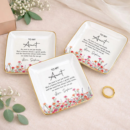 Personalized Aunt Jewelry Dish for Aunt / Uncle with personalized design details for meaningful gifting image 6