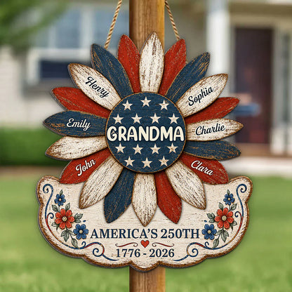Wood Sign material and size view - Custom Grandma Sunflower Wood Sign