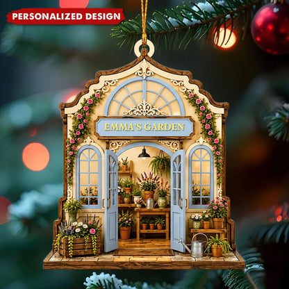 Personalized Greenhouse Wooden Ornament - Custom Garden Plant Lovers Keepsake Gift