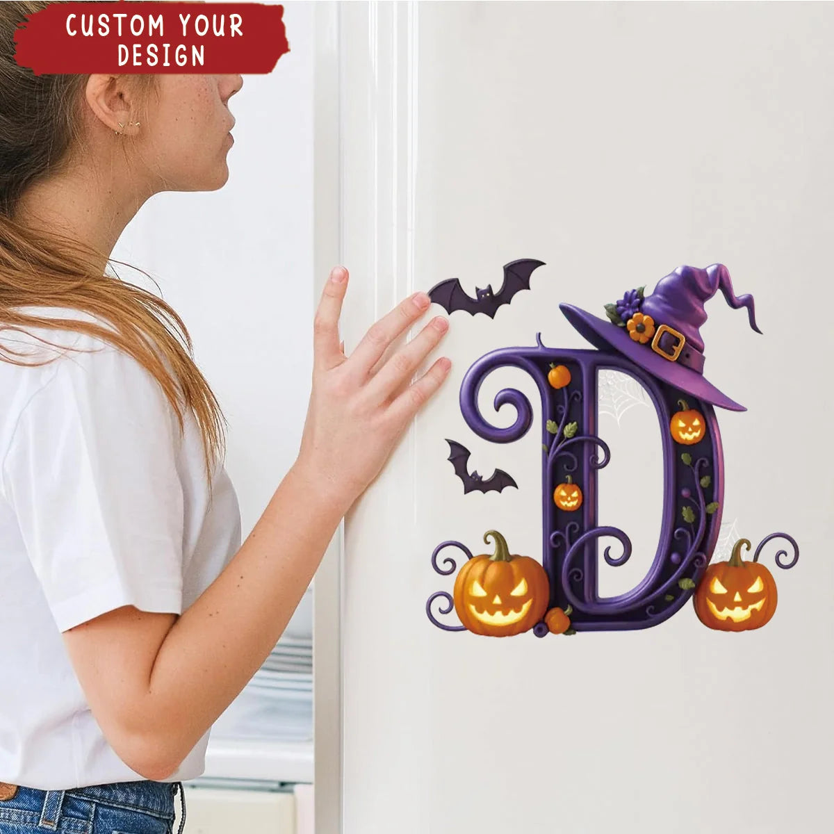 Witchy Monogram Personalized Halloween Letter Decal - Custom Fall Decor for Besties & Family