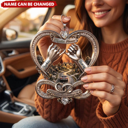 Custom Infinity Car Ornament for Couples with personalized design details for meaningful gifting image 6