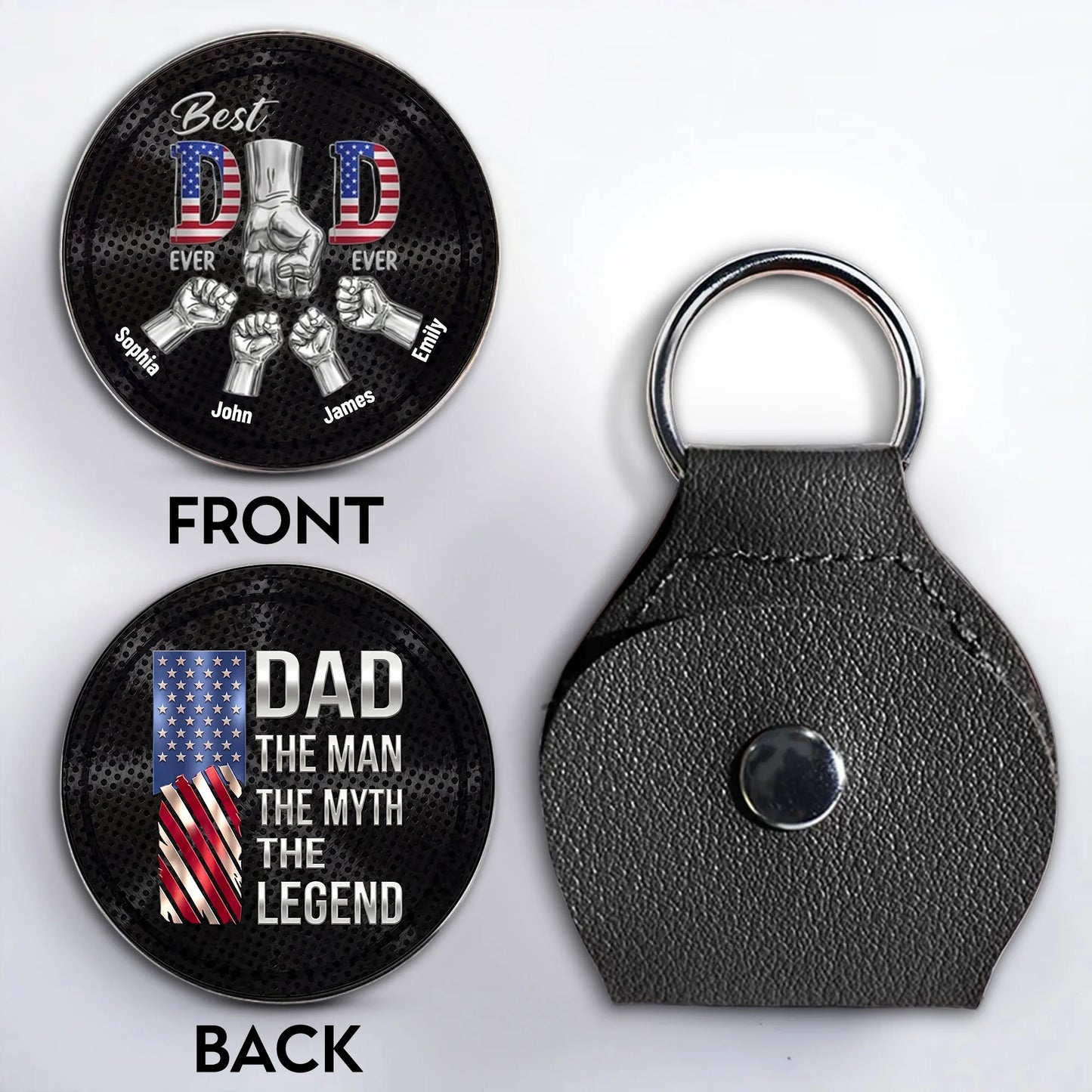 Custom Dad Fist Bump Pocket Hug personalization view for Dad