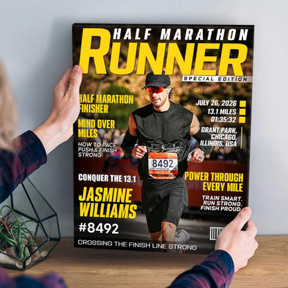 Custom Half Marathon Runner Magazine Cover personalization view for Yourself