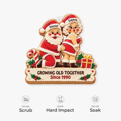 Growing Old Together Personalized Acrylic Ornament - Couples Santa Holiday Keepsake