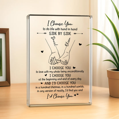 Custom Couple Acrylic Plaque personalization view for Wife