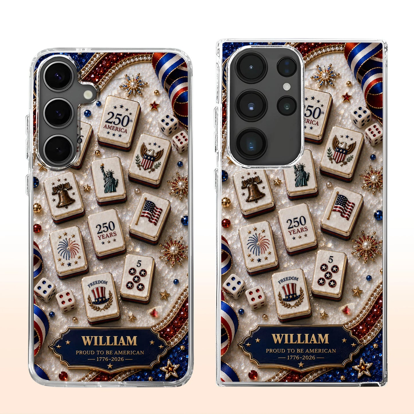 Personalized Patriotic Clear Phone Case personalization view for Dad
