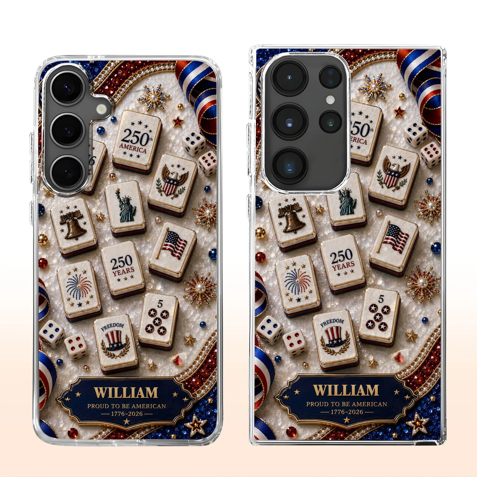 Personalized Patriotic Clear Phone Case personalization view for Dad