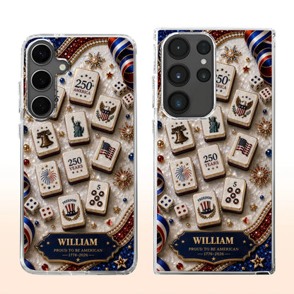 Personalized Patriotic Clear Phone Case personalization view for Dad