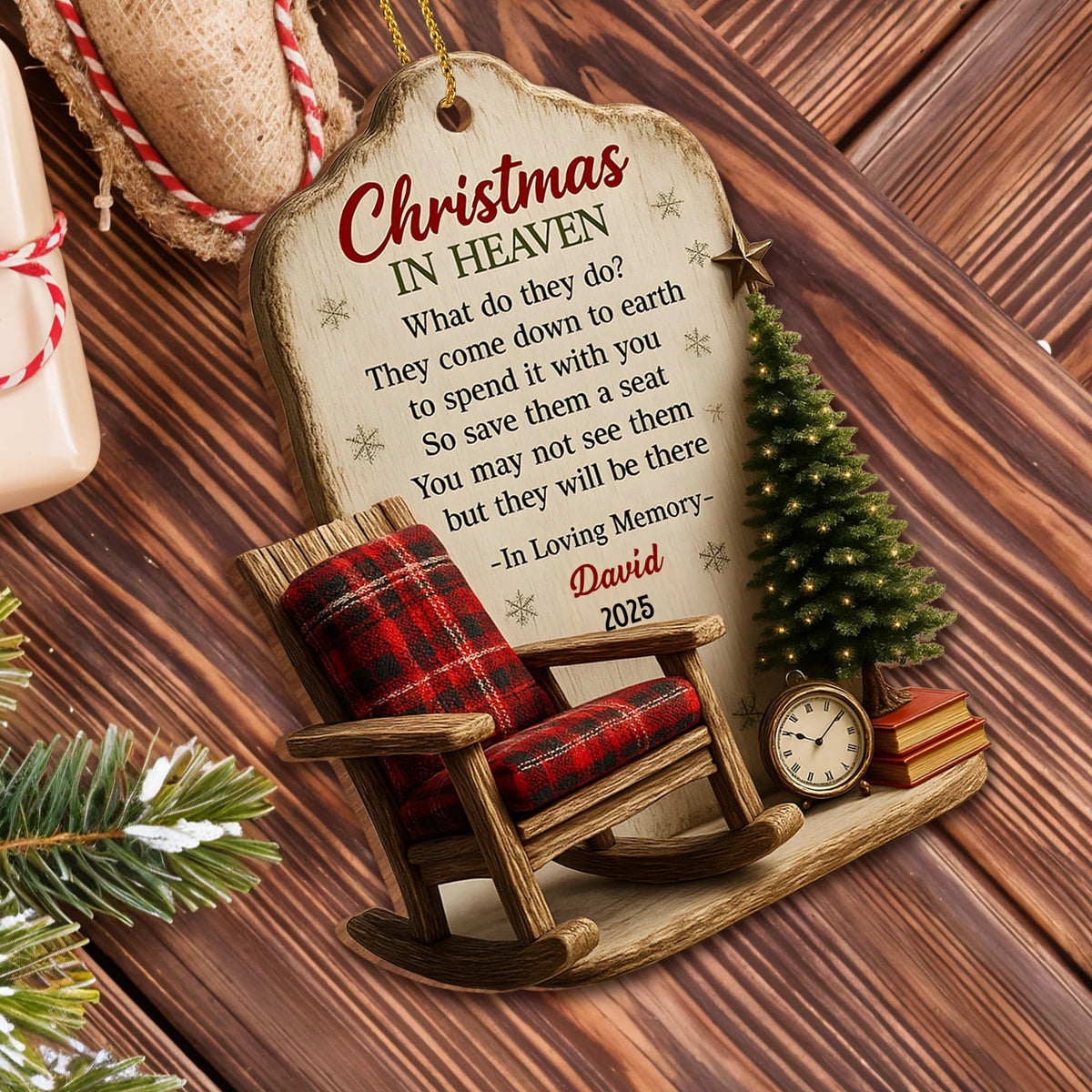 Christmas In Heaven, Save Them A Seat Rocking Chair Decor