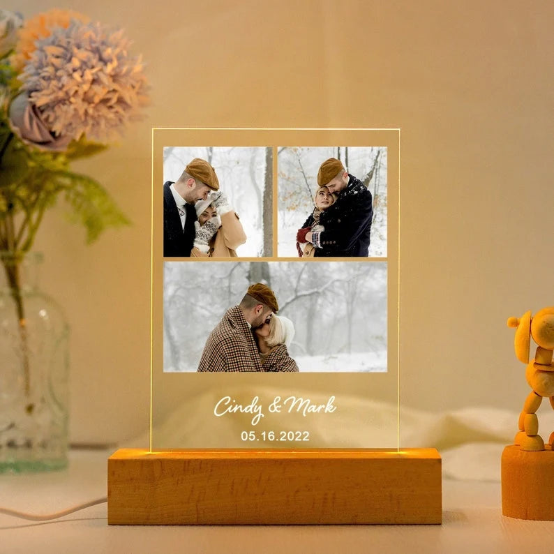Custom Photo LED Night Light - Personalized Gift for Couples & Friends