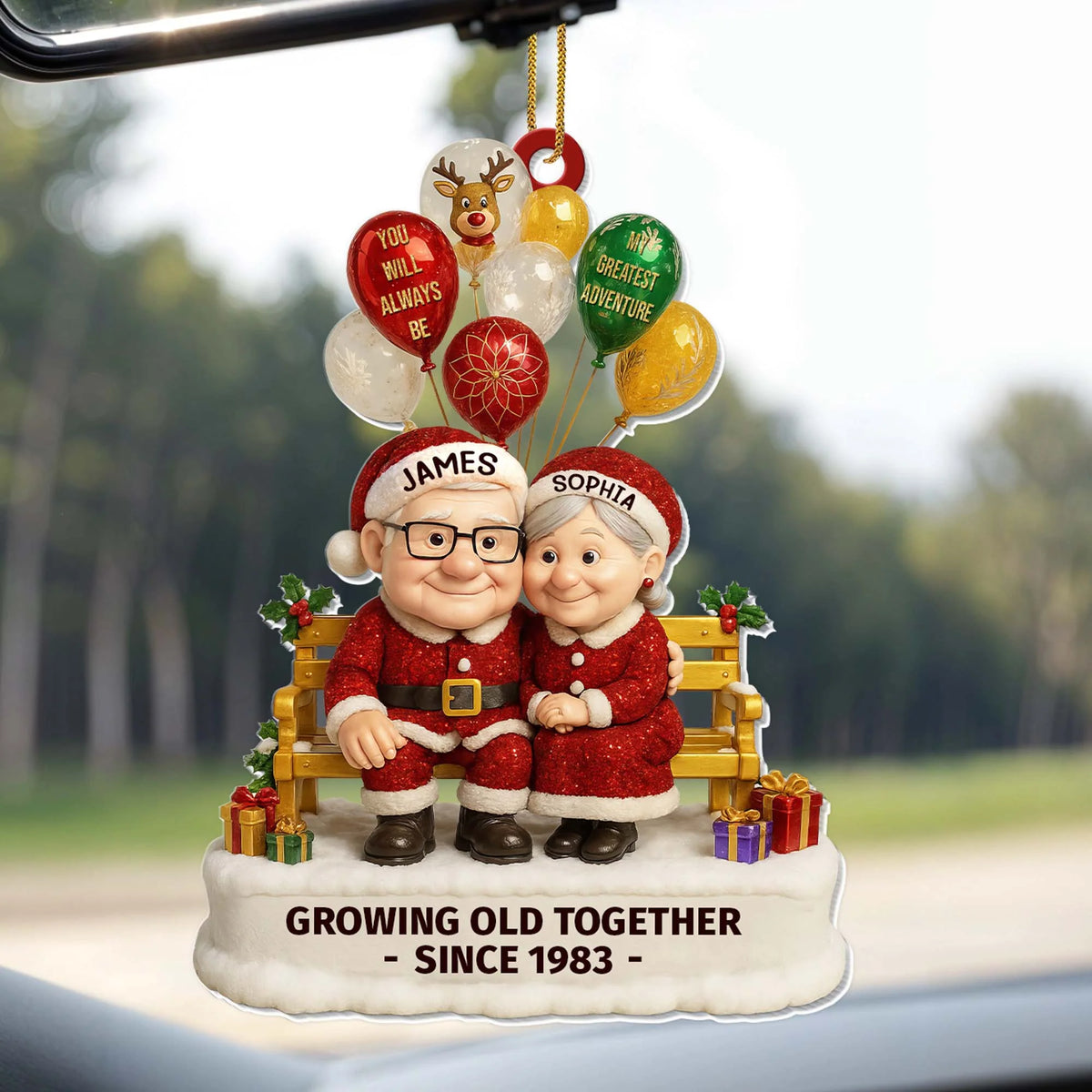 "Growing Old Together" Personalized Acrylic Ornament - Christmas Keepsake for Couples