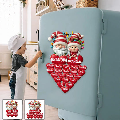 Personalized Christmas Gnomes Decal Sticker for Grandparents - Custom Grandkids Names Gift