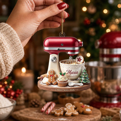 Personalized Stand Mixer Christmas Ornament - Custom Name Baker Keepsake Gift for Kitchen Lovers