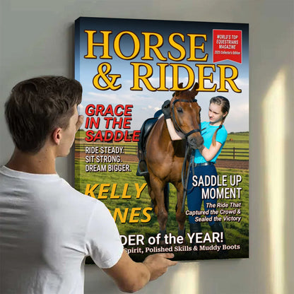 Custom Horse Rider Magazine Cover for Daughter/Granddaughter