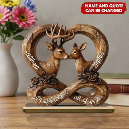 Custom Infinity Deer Couple Plaque for Couples with personalized design details for meaningful gifting