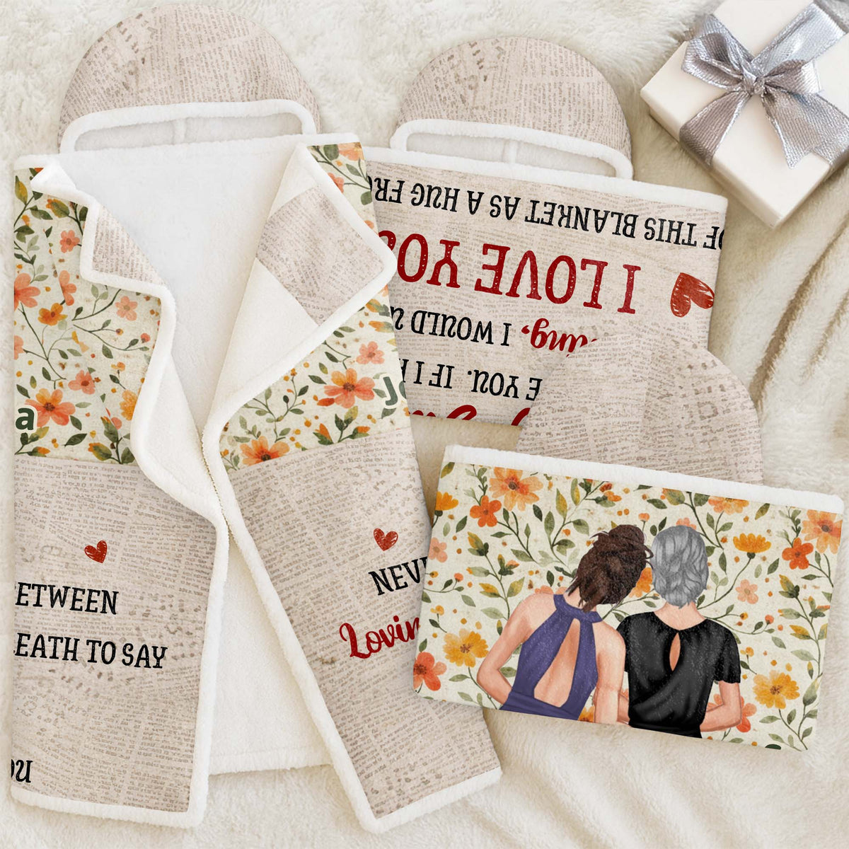 To My Daughter, Love You Forever, Flowers and Hearts Design