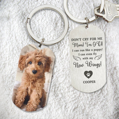 Don't Cry For Me Custom Pet Memorial Keychain - Personalized Dog & Cat Loss Keepsake Gift