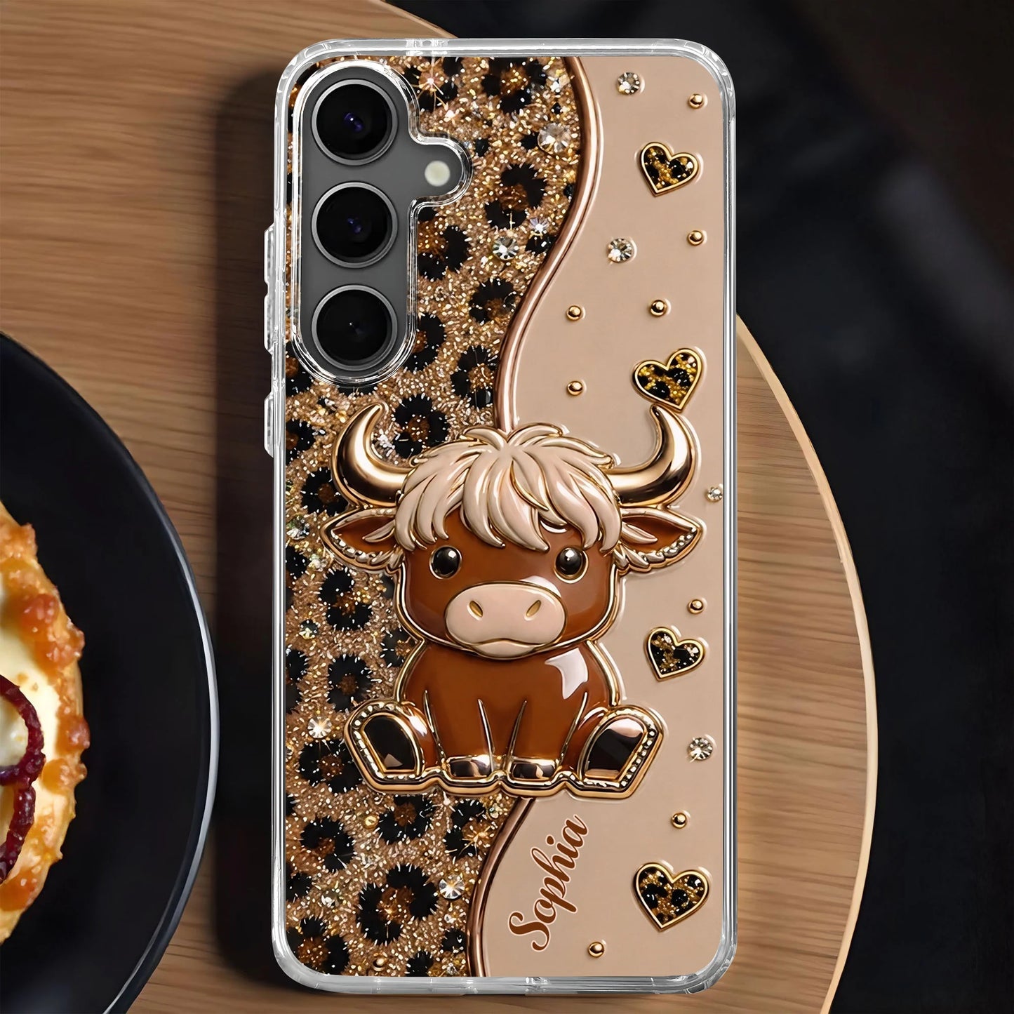 Highland Cow Personalized Clear Phone Case personalization view for Daughter/Granddaughter