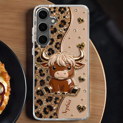 Highland Cow Personalized Clear Phone Case personalization view for Daughter/Granddaughter
