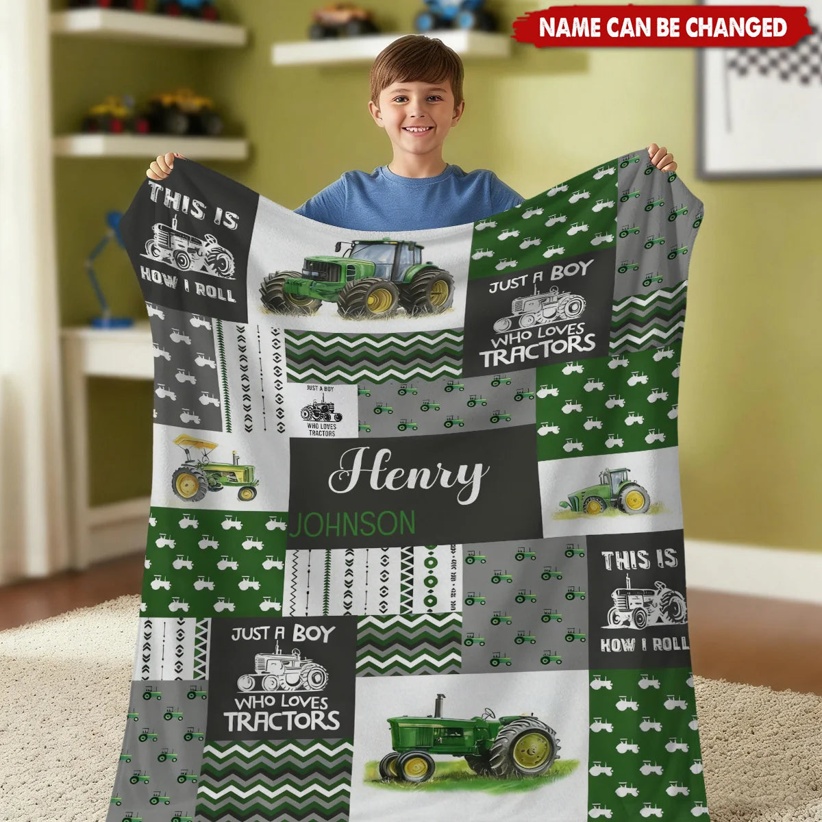 Just A Boy Who Loves Tractors - Personalized Custom Vehicle Truck Blanket