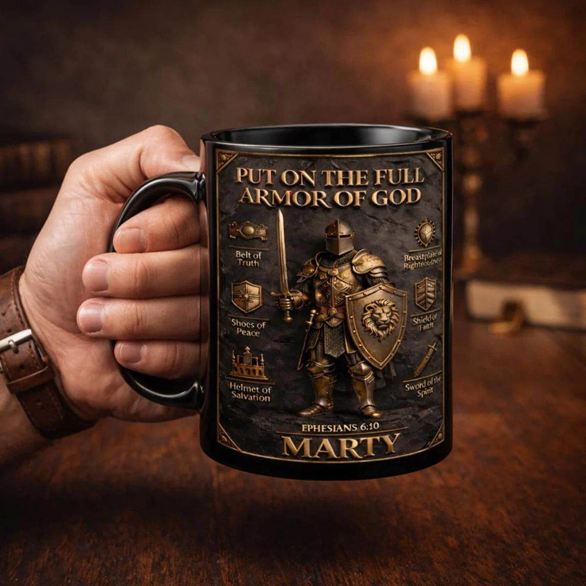 Armor of God Personalized Christian Mug - Custom Scripture Coffee Cup Faith Gifts