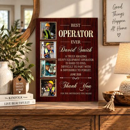 Best Operator Ever Personalized Canvas / Poster - Custom Heavy Equipment Retirement Gift