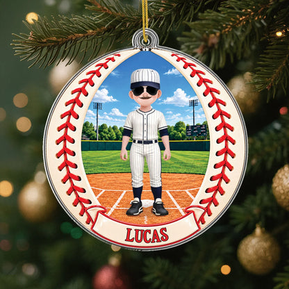 Personalized Sport Player Acrylic Ornament - Custom Keepsake for Youth Athletes