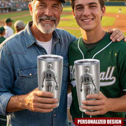 Custom Baseball Tumbler personalization view for Dad