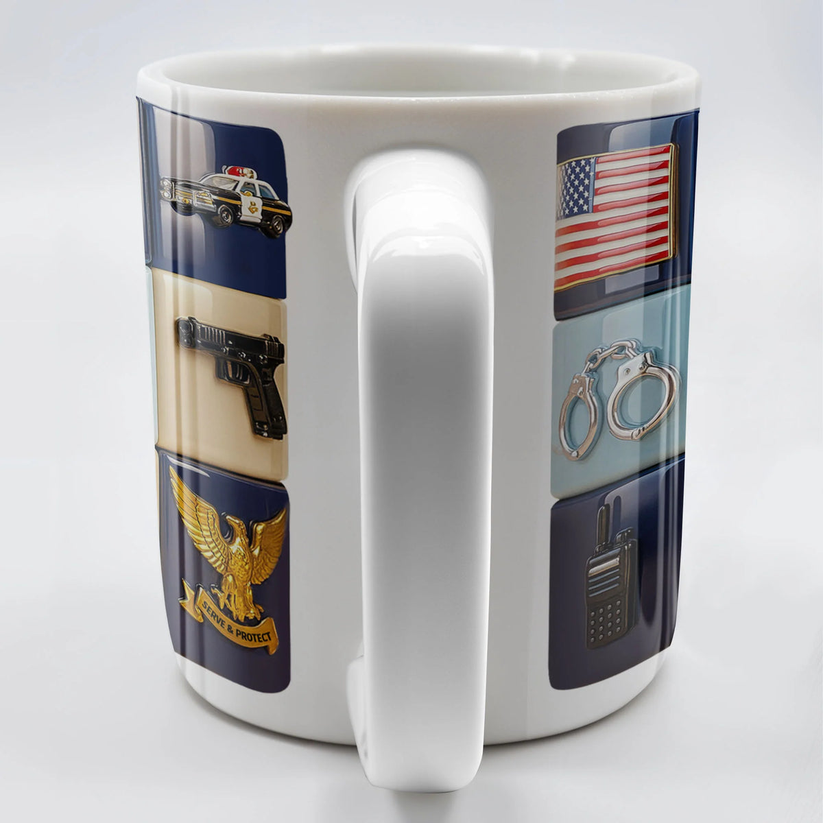 Serve & Protect Personalized Police Officer Mug for Dad - Custom Law Enforcement Gift