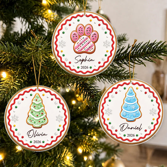 Christmas Cookies Personalized Acrylic Ornament - Custom Name Keepsake for Family Holiday Decor