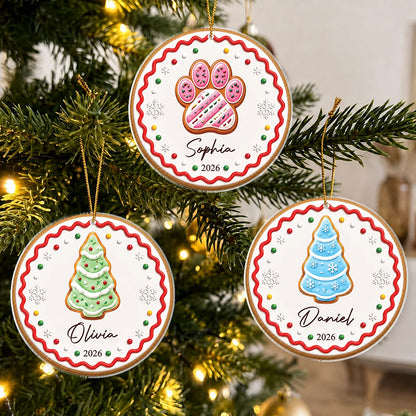 Christmas Cookies Personalized Acrylic Ornament - Custom Name Keepsake for Family Holiday Decor