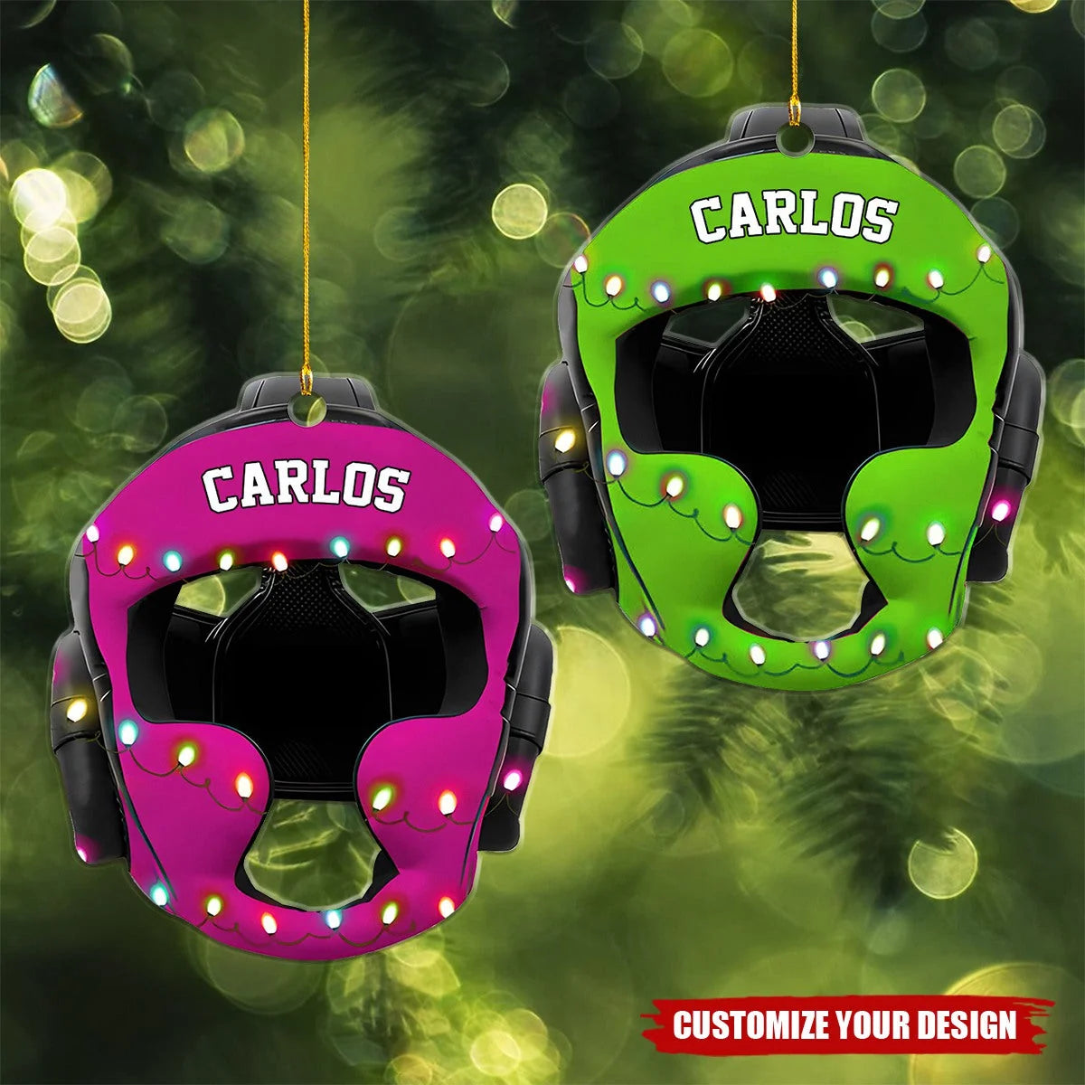 Wrestling Headgear Personalized Acrylic Ornament - Custom Christmas Gift for Wrestlers