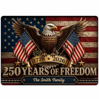 Custom 250 Years Of Freedom Metal Sign for Dad with personalized design details for meaningful gifting image 9