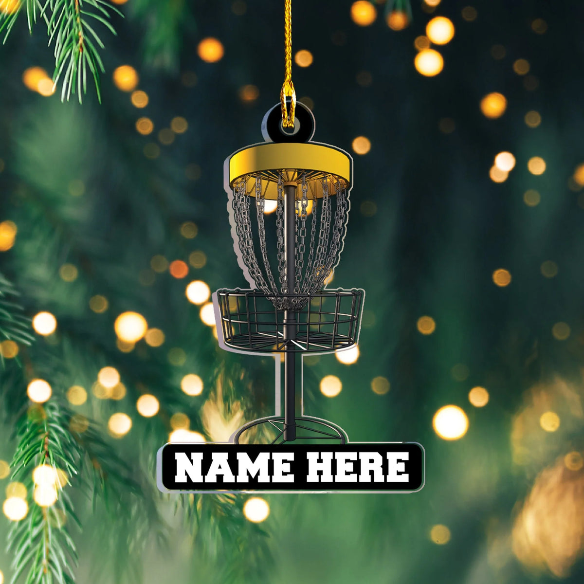 Custom Disc Golf Basket Christmas Ornament - Personalized Acrylic Holiday Keepsake Gift for Golfers