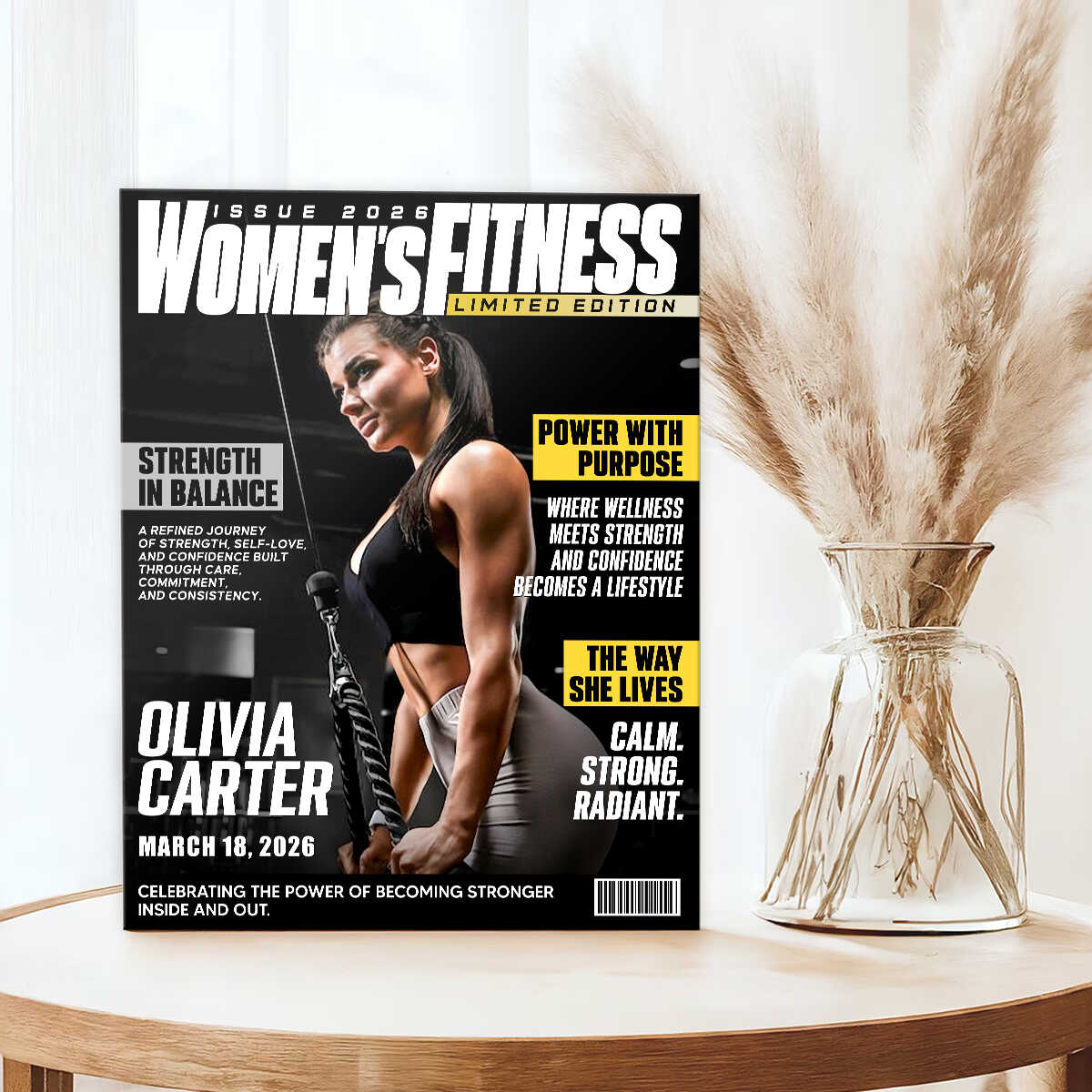 Custom Fitness Magazine Cover personalization view for Wife