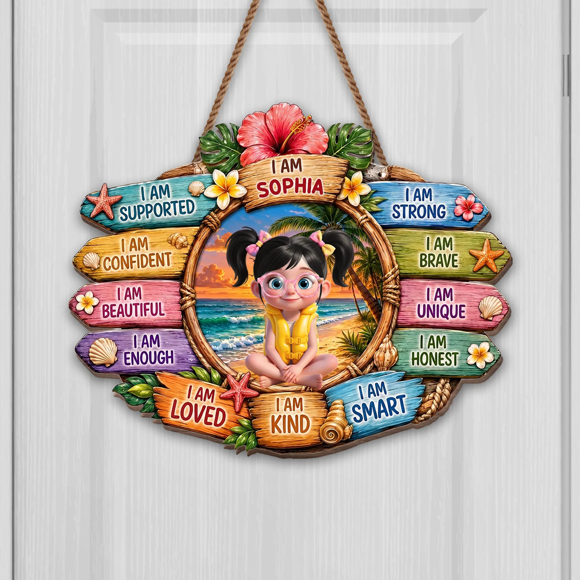 Personalized Kids Affirmations Wood Sign personalization view for Kids/Babies