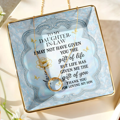 To My Daughter-In-Law, Flowers And Butterflies Beautiful Ceramic Dish