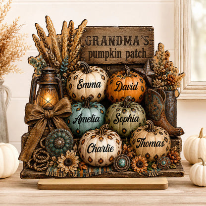 Custom Grandma Pumpkin Patch Sign for Grandma with personalized design details for meaningful gifting image 8