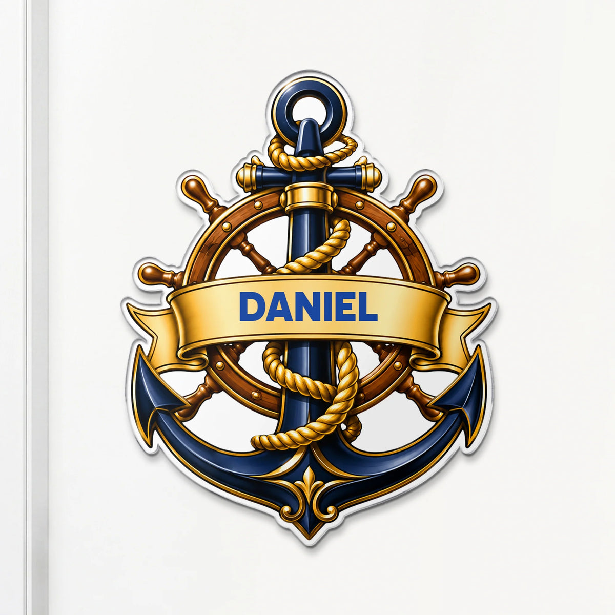 Personalized Nautical Anchor Acrylic Magnet - Custom Name Sailor Gift for Him / Her